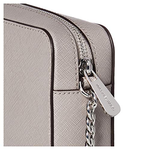 Michael Kors Jet Set - Bandolera para mujer, Gris (Saffiano gris perla), Talla única