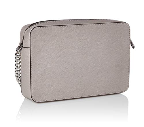 Michael Kors Jet Set - Bandolera para mujer, Gris (Saffiano gris perla), Talla única