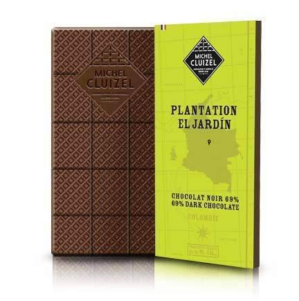 Michel Cluizel Barra de Chocolate Oscuro 69% de Colombia Plantación «El Jardìn» Mantequilla de Cacao Pura Sin Soja y Aromas - 1 x 70 Gramos