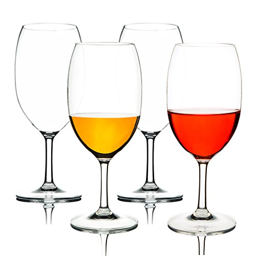 MICHLEY Copas de Vino, 100% Tritan-plástico Irrompible Copas Vino Cristal, 55 cl Copas de Vino Tinto Grandes, BPA y EA Gratis Vasos de plastico Conjunto de 4