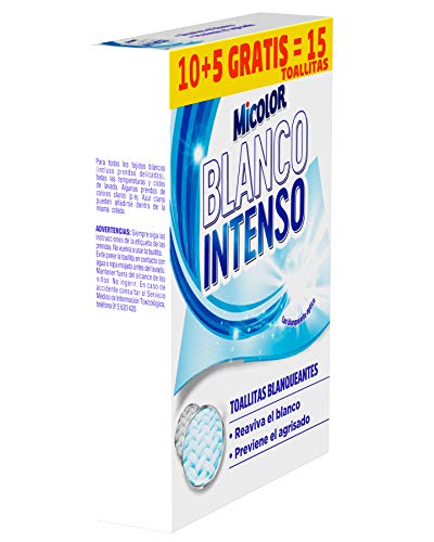 Micolor Toallitas Blanco Intenso 10+5D – Pack de 5, Total: 65 Toallitas