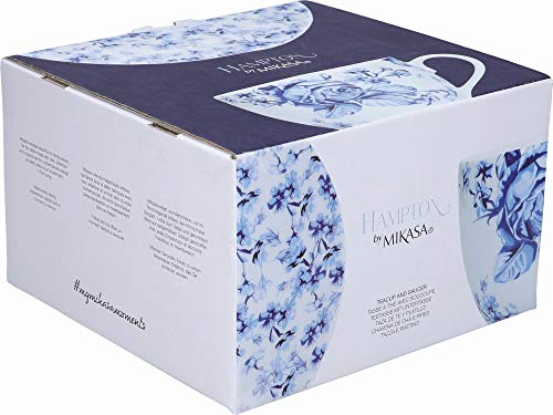 Mikasa Hampton Juego de taza de té y platillo en caja de regalo, Porcelana