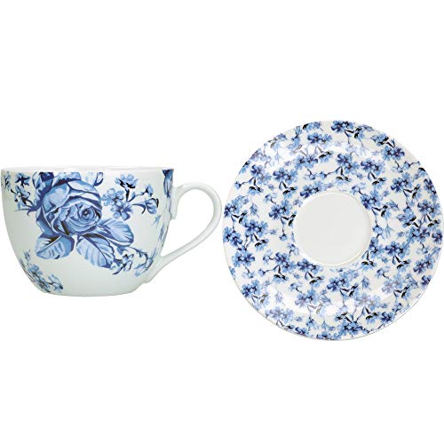 Mikasa Hampton Juego de taza de té y platillo en caja de regalo, Porcelana