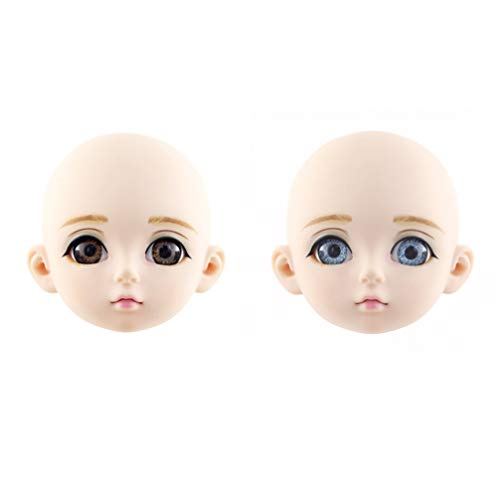 Milisten Cabeza de Muñeca 3D 1/3 Bola Articulada Cabeza de Muñecas Que Reemplaza DIY Muñeca Partes del Cuerpo Muñeca Cara Molde Muñeca Cabeza para Bjd Accesorios de Muñeca