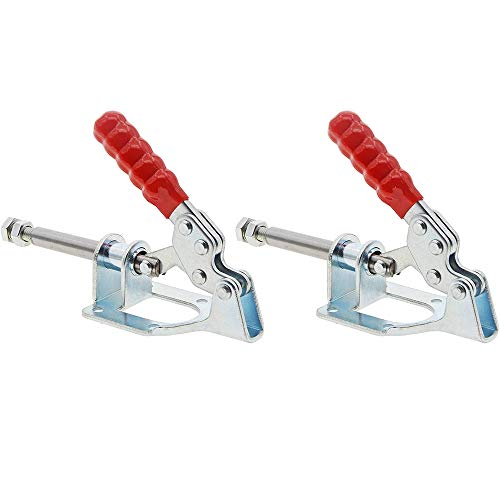 MINGZE 2pcs 32mm Toggle Clamp GH-302-F, Abrazadera rápida Pinza de soldar pieza a presión para soldar 136kg Holding Capacity Stroke Push Pull Action Hand Tool