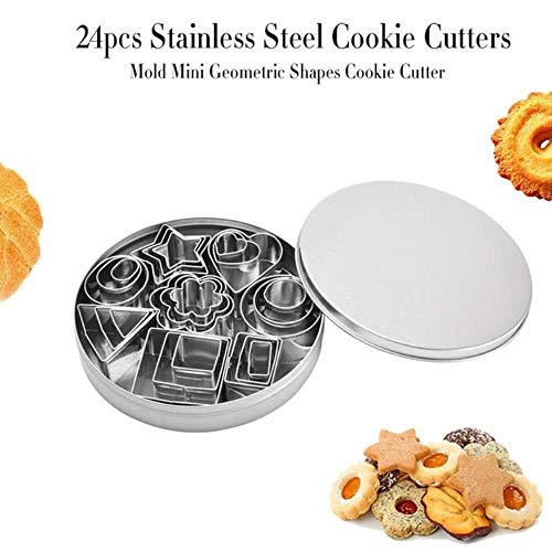 Mini cortador de galletas de acero inoxidable de 24 piezas, utensilios para galletas de Navidad, cortadores para hornear, herramientas para moldes de cocina, pastel Pastr G8P8, C