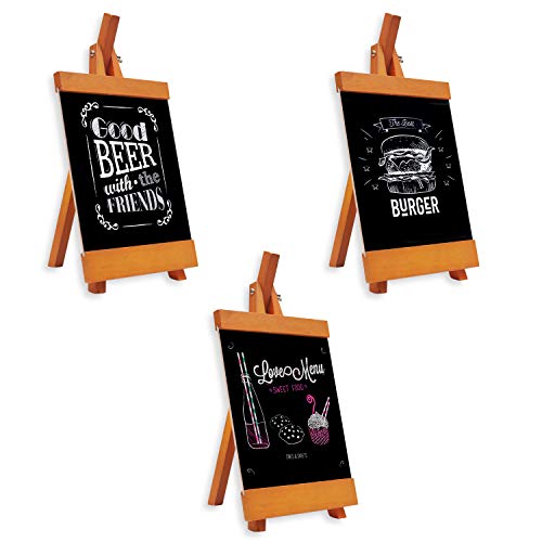 Mini Pizarras Negras de Mesa Carteles (3 Piezas) - 21 x 16cm Tablero de Mensajes Signos para Lugar Tarjetas Los Carteles Decorativos Alimentos Colocan Bodas, Fiestas Buffet