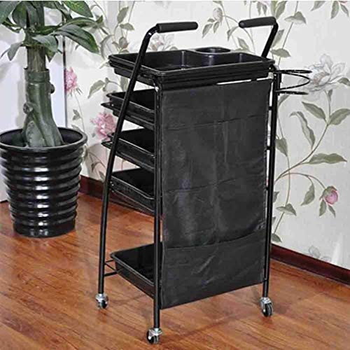 MISLD Carro de la Compra Bar ABS Almacenamiento tubería de Hierro del Canal de la Bolsa Carga, 2 Modelos (Color, Negro, tamaño 5tier),Negro,5tier