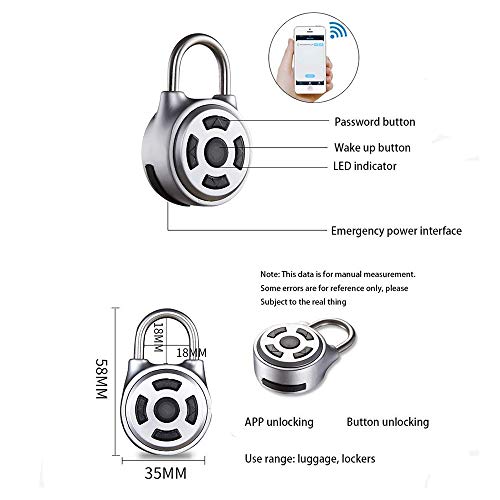 MIXII2402 Smart Lock, irection Button Password Lock Bluetooth Lock, Lock For Sheds, Storage Unit, Gym and Fence (1 Pack)