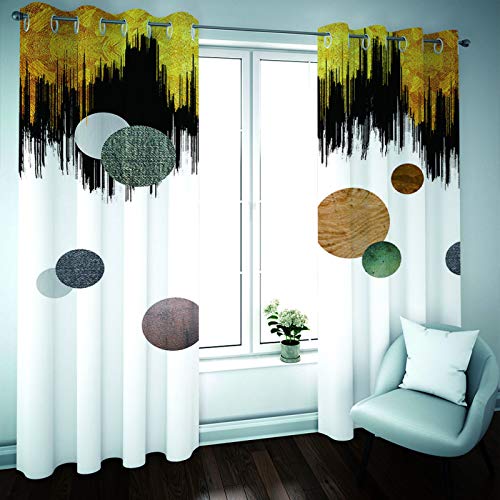 MMHJS Cortinas Nórdicas con Estampado De Círculos, Poliéster Grueso, Impermeables, Cortinas De Aislamiento Térmico, Jardín, Balcón, Dormitorio, Sala De Estar, Cortina Vertical Opaca (2 Piezas)