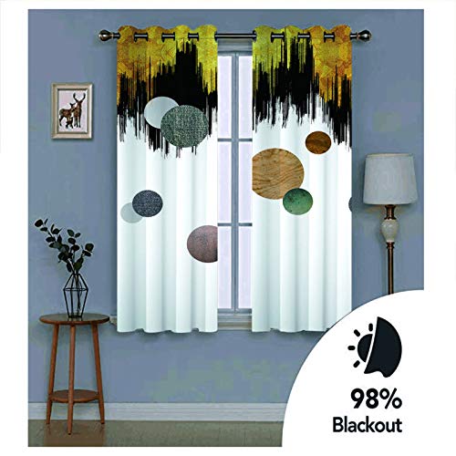 MMHJS Cortinas Nórdicas con Estampado De Círculos, Poliéster Grueso, Impermeables, Cortinas De Aislamiento Térmico, Jardín, Balcón, Dormitorio, Sala De Estar, Cortina Vertical Opaca (2 Piezas)