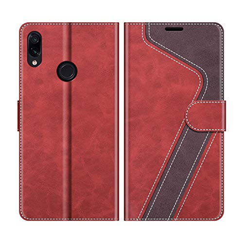 MOBESV Funda para Xiaomi Redmi Note 7, Funda Libro Xiaomi Redmi Note 7, Funda Móvil Xiaomi Redmi Note 7 Magnético Carcasa para Xiaomi Redmi Note 7 Funda con Tapa, Rojo