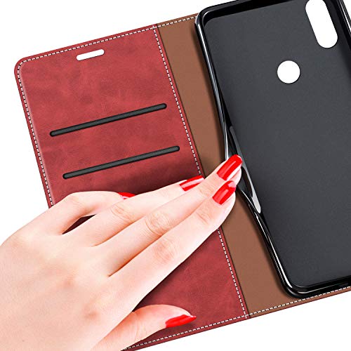 MOBESV Funda para Xiaomi Redmi Note 7, Funda Libro Xiaomi Redmi Note 7, Funda Móvil Xiaomi Redmi Note 7 Magnético Carcasa para Xiaomi Redmi Note 7 Funda con Tapa, Rojo