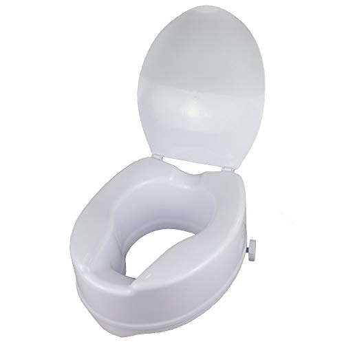 Mobiclinic, Elevador WC, Con tapa, 14 cm, Regulable, Blanco, Titán