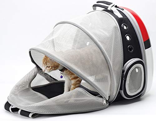 Mochila extensible para gatos con cápsula espacial para perros pequeños, mochila de camping (Pokemon, espalda expansible)