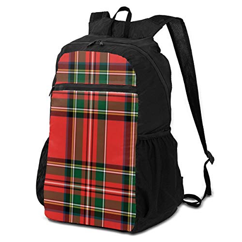 Mochila Plegable Elegante Royal Stuart Tartan Plaid Men Perfectamente portátil Mochilas de día para Viajes Mujeres Senderismo Mochila Ligera Impermeable Viajes Camping al Aire Libre