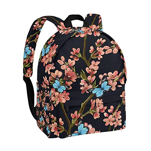 Mochilas Escolares para niños, diseño de Flores de melocotón, Mariposa, Libro, Bolsa para Adolescentes, Estudiantes, niñas, niños, Universidad, Libros, Ocio, Viajes, Mochila