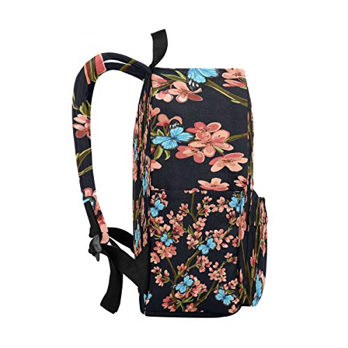 Mochilas Escolares para niños, diseño de Flores de melocotón, Mariposa, Libro, Bolsa para Adolescentes, Estudiantes, niñas, niños, Universidad, Libros, Ocio, Viajes, Mochila