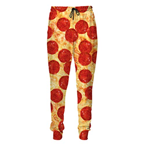 Moda para Hombre 3D Pantalones Comida Pizza Burger Papas Fritas Beef Print Casual Joggers Pants Color as The picture4 XL