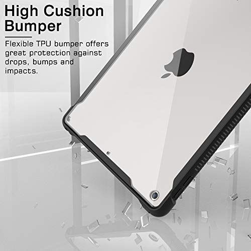 MoKo Funda para Nuevo iPad 8ª Generación 2020 iPad 7ª Generación 10.2" 2019, Cubierta Protectora Delgada de TPU + PC Rígida Transparente Anti-Rasguños Cover para iPad 10.2" Tableta - Negro