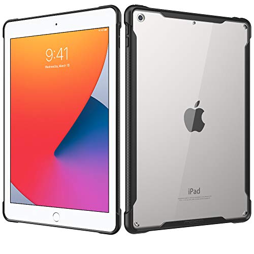 MoKo Funda para Nuevo iPad 8ª Generación 2020 iPad 7ª Generación 10.2" 2019, Cubierta Protectora Delgada de TPU + PC Rígida Transparente Anti-Rasguños Cover para iPad 10.2" Tableta - Negro