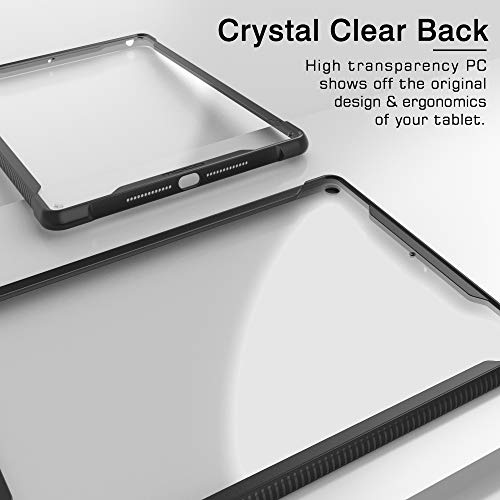 MoKo Funda para Nuevo iPad 8ª Generación 2020 iPad 7ª Generación 10.2" 2019, Cubierta Protectora Delgada de TPU + PC Rígida Transparente Anti-Rasguños Cover para iPad 10.2" Tableta - Negro