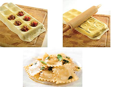 Molde de Raviolis de Aluminio con Rodillo, FantasyDay Juego de 2 Molde para Empanadillas Moldeador de Ravioles - Ideales Molde para Hacer Raviolis, Pierogi, Pie, Empanadillas, Pastas o Galletas