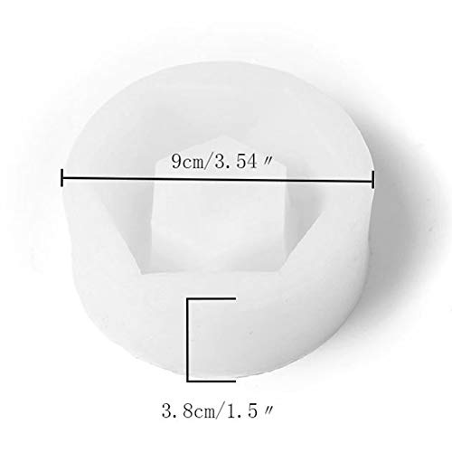 Molde de silicona hexagonal para maceta con forma de diamante para hacer velas de plantas suculentas, macetas, cemento, moldes de resina para cenicero blanco