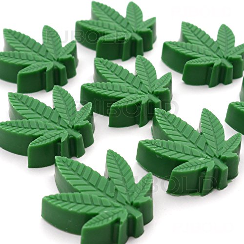 Molde de silicona para caramelos de marihuana con forma de hoja, para chocolate, fiestas, 3 unidades