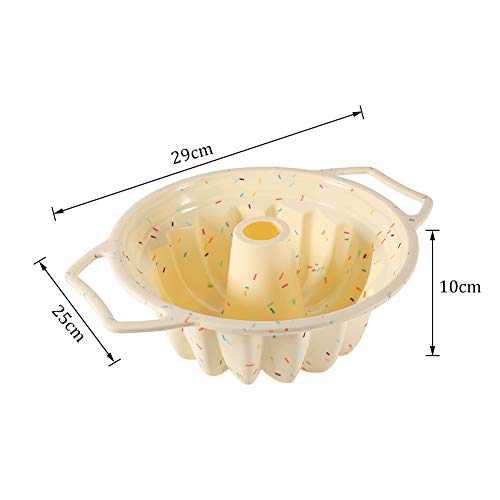 Molde de silicona para hornear pasteles, molde redondo de 10 pulgadas para pasteles, molde de lata para pasteles, bandeja redonda para pasteles, utensilios para hornear antiadherentes con asas, para g