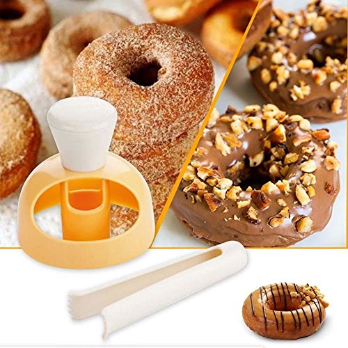 Molde Silicona Donut Cake Mould, Simuer 3 Pack DIY Doughnut Fried Donut Maker Cutter Biscuit Stamp Mould Desserts Bread Cutter Maker Mold Kitchen Baking Tool