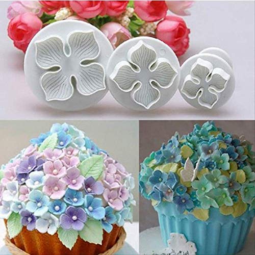 Moldes de Silicona Para Hornear Hydrangea Fondant Cake Decorating Sugarcraft Plunger Cutter Flower Blossom Mould Home Cake Tools Envío gratis