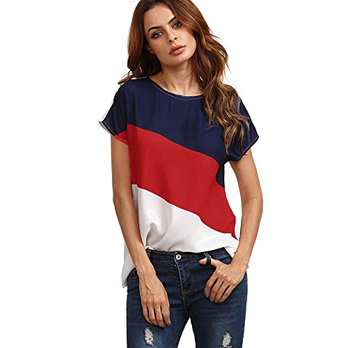 MOMOXI Tops para Mujer, Blusa con Cuello en V de Manga Corta con Cuello en V para Mujer Mujeres Manga Corta Camisetas Verano Algodón Carta Impresión T Shirt Blusas Camisas Tops Personalidad Elegante