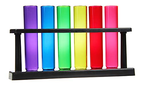 Monsterzeug - Juego de 6 vasos de chupito de ensayo, vasos de chupito como accesorio divertido para fiestas, tubos de ensayo de colores para chupitos, vasos de Stamperl