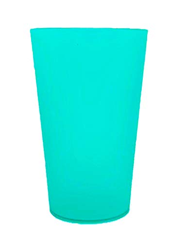 Monteluz - Juego de 18 Vasos de Plástico Reutilizables Duros y Originales - Irrompibles - 330ml Libres de Bpa (Turquesa, 18)