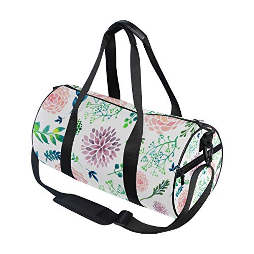 Montoj - Bolsa de lona para gimnasio, diseño de hojas de hortensia