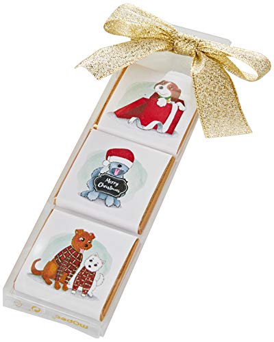 Mopec Estuches de Chocolates con Perritos navideños, 6 Unidades, Rojo, Blanco, Talla única