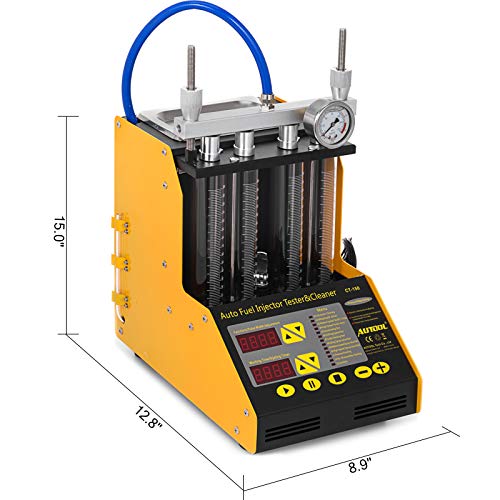 Mophorn Máquina de Limpieza de Inyectores para 4 Cilindros Limpiador de Inyectores de Combustible Cilindro Profesional CT150