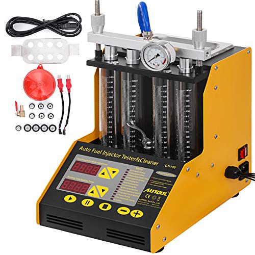 Mophorn Máquina de Limpieza de Inyectores para 4 Cilindros Limpiador de Inyectores de Combustible Cilindro Profesional CT150