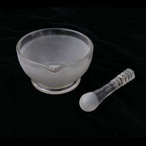 Mortero De Vidrio Con Mezclador De Molino De Drogas Especia De Cocina De Laboratorio Pestle - Como se muestra, 120 mm