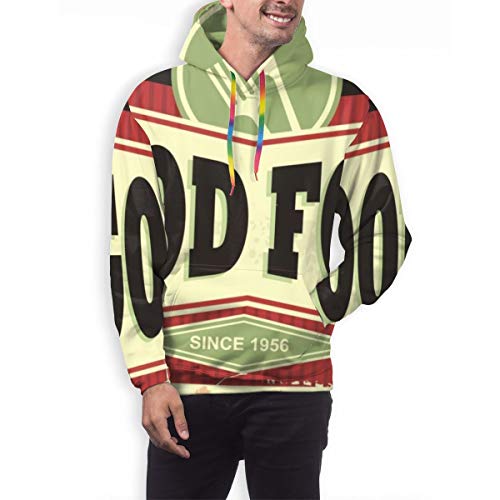 Moshow Sudadera con Capucha para Hombre, diseño de Letrero Tradicional para Restaurante o Cena, ilustración de Stock, Sudadera XXL