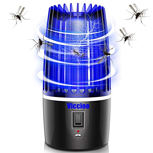 Mosquitera eléctrica recargable USB, Mosquito Trampa para mosquitos Lámpara UV eléctrica Luz de mosquito con 4000mAh E Luz nocturna silenciosa Lámpara trampa eléctrica para interiores, campamentos