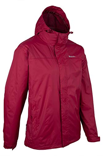 Mountain Warehouse Chaqueta Torrent para Hombre - Chubasquero, Abrigo Ligero, Ropa de Abrigo con Costuras termoselladas, Chaqueta Informal con Dos Bolsillos -para Viajar Rojo XL