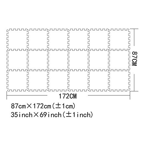 MQIAOHAM Esterilla Puzzle de Fitness-18 losas de EVA Espuma Alfombrilla Protección para el Suelo para máquinas de Deporte y gimnasios sobre el Piso Fácil de Limpiar Rojo Gris 109112