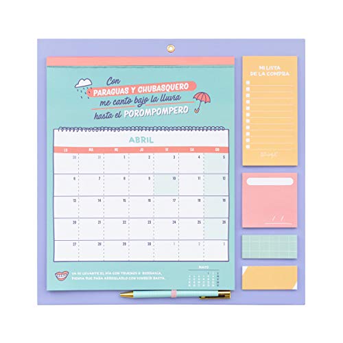 Mr. Wonderful WOA09848ES, Calendario de Pared 2020, Talla Única, Rosa