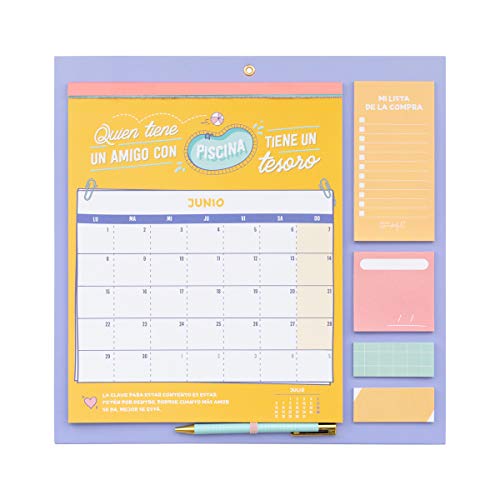 Mr. Wonderful WOA09848ES, Calendario de Pared 2020, Talla Única, Rosa