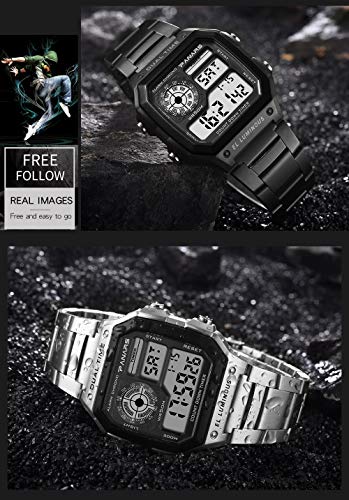 Msxx Relojes de Hombre, Relojes Inteligentes para Hombre, Reloj Digital, Venta de Relojes para Hombre Liquidación, Venta de Decoraciones navideñas,Metalsilver