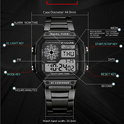 Msxx Relojes de Hombre, Relojes Inteligentes para Hombre, Reloj Digital, Venta de Relojes para Hombre Liquidación, Venta de Decoraciones navideñas,Metalsilver