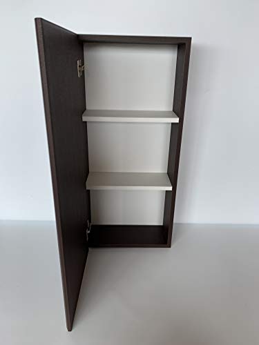 MUEBLECASA - Mueble de baño montado con 2 baldas regulables para colgar, madera, Alto 83 cm x Ancho 30cm x Fondo 17 cm, Chocolate