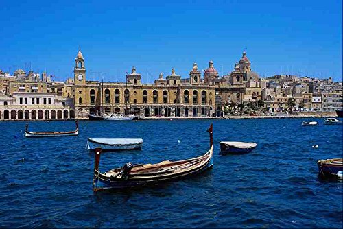 Muestra del Metal 794090 visto de panadería Naval en el puerto de Malta A4 12 x 8 aluminio Senglea